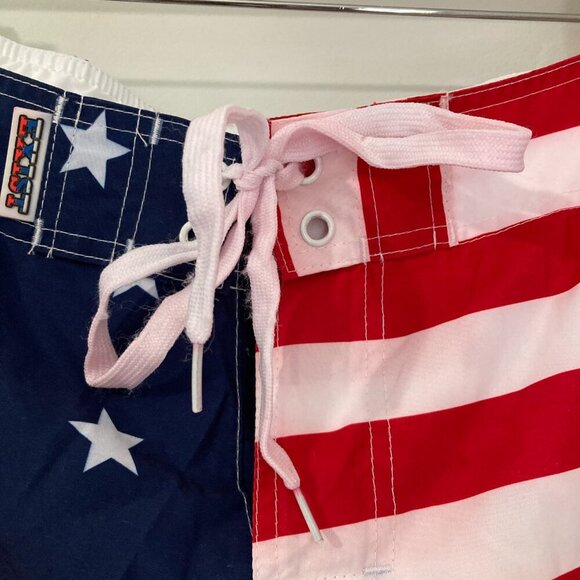 EXIST Patriotic American Flag Swim Trunks/Board Shorts Mesh Lined Men XL July - Picture 6 of 13